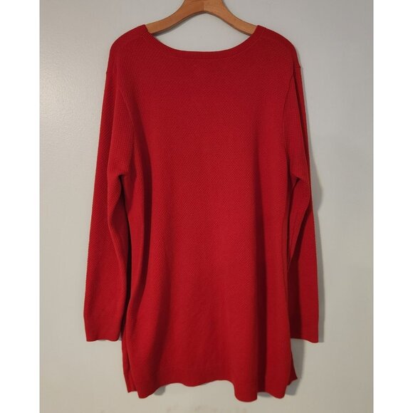 Duluth Trading Co. Womens S'no Sweat Crewneck Tunic Sweater Red Long XXL EUC - Picture 3 of 11